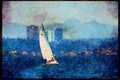 Sailboats Sail Sailing 007026 Sloop Alone Under Sail A4 Limited Edition Watercolour Print
