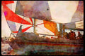 Sailboats Sail Sailing 007046 Two Sloops Racing Side By Side A4 Limited Edition Watercolour Print