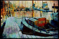 Sailboats Sail Sailing 007065 Wooden Sailboat Moored A4 Limited Edition Watercolour Print