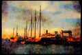 Sailboats Sail Sailing 007095 Tall Ship Next To Ferry Dock A4 Limited Edition Watercolour Print
