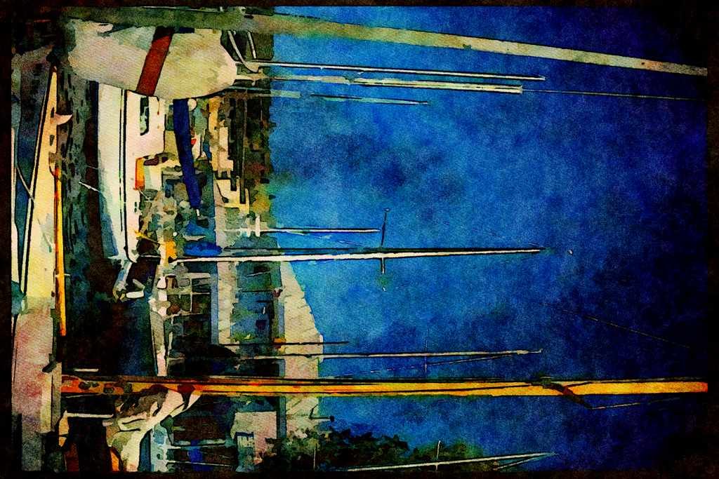 Sailboats Sail Sailing 007096 Waterfront And Sloops A4 Limited Edition Watercolour Print
