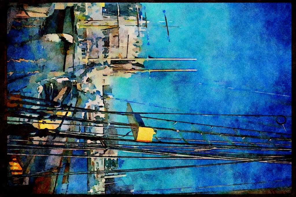 Sailboats Sail Sailing 007097 At Dock In Victoria A4 Limited Edition Watercolour Print