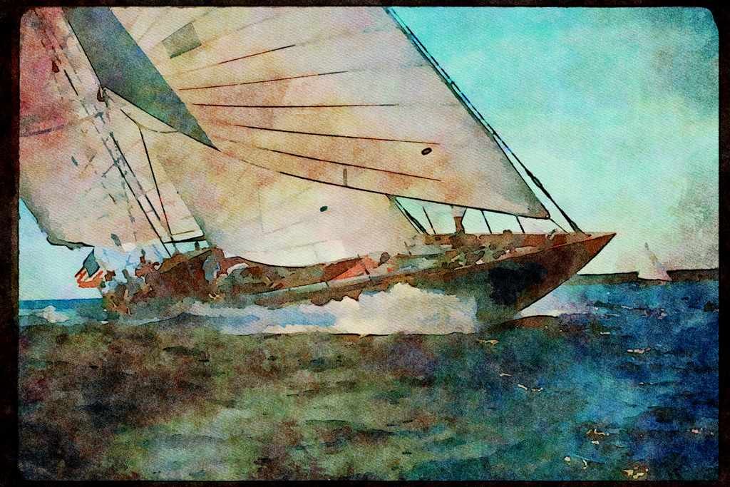 Sailing Boats 172012 Shamrock IV A4 Limited Edition Watercolour Print