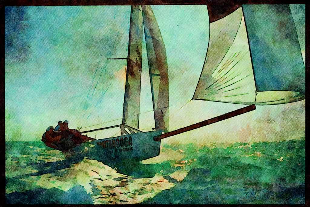 Sailing Boats 172041 Ultimate 30 Speed Testing, Key West, Florida A4 Limited Edition Watercolour Print