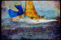 Sailing Boats 172081 Rare And Radical Monohull Surfing, Hawaii A4 Limited Edition Watercolour Print