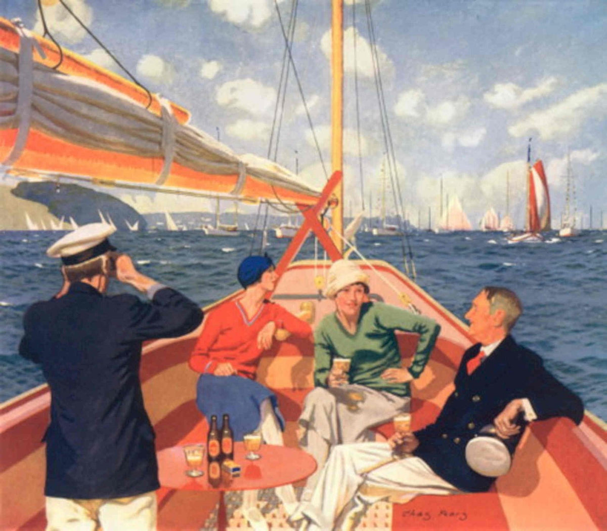 Sailing Day Pearcy 1930s Vintage Retro Advert Poster