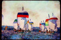 Sailing Sail 338006 J 24's Parade Downwind A4 Limited Edition Watercolour Print