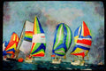 Sailing Sail 338014 Downwind Procession A4 Limited Edition Watercolour Print