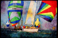Sailing Sail 338016 Jibing For Clear Air A4 Limited Edition Watercolour Print