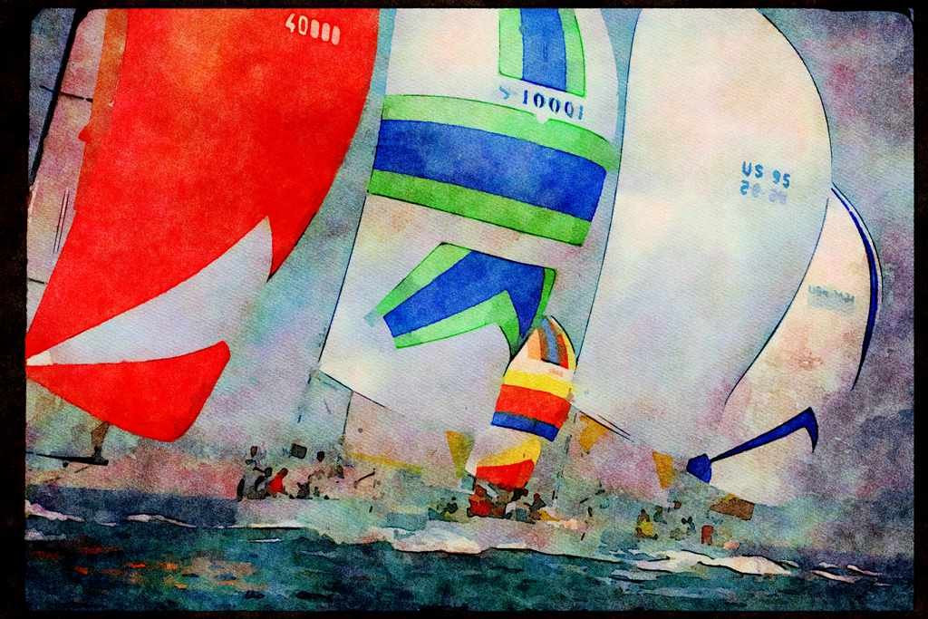 Sailing Sail 338020 Perfect Trim A4 Limited Edition Watercolour Print
