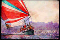 Sailing Sail 338027 Breezing Ahead A4 Limited Edition Watercolour Print