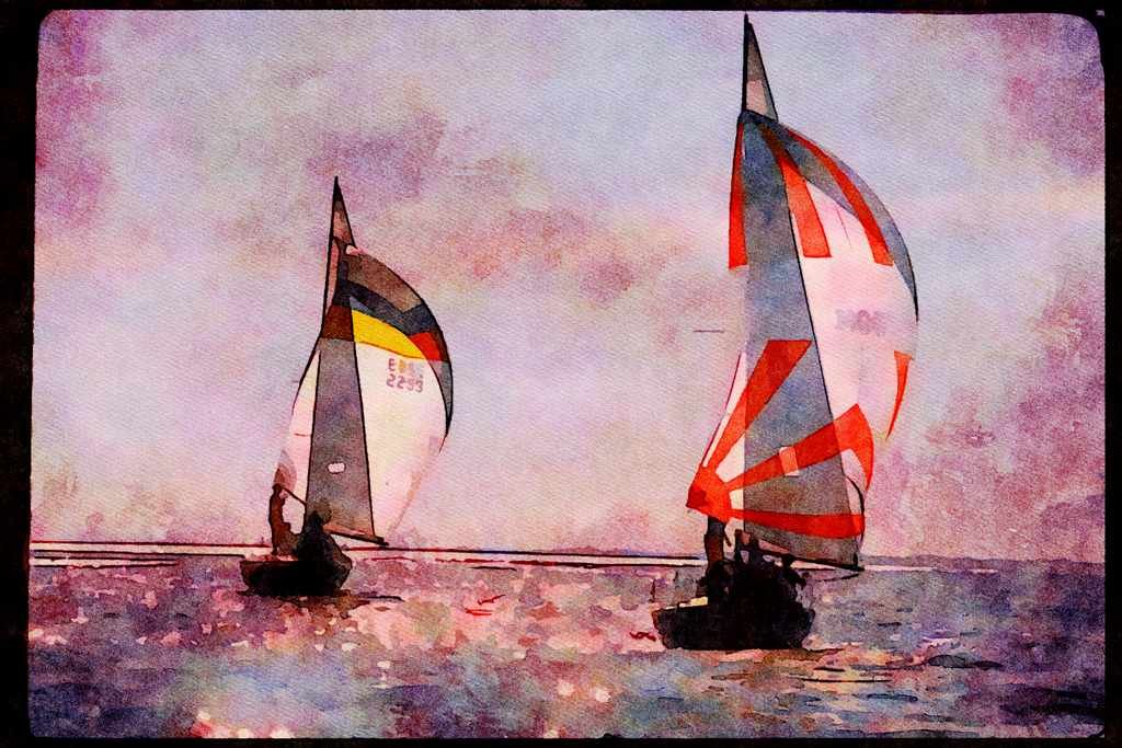 Sailing Sail 338034 Sparkles On The Water A4 Limited Edition Watercolour Print