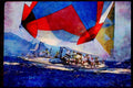 Sailing Sail 338036 Sailing In Molokai Channel A4 Limited Edition Watercolour Print