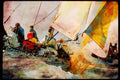 Sailing Sail 338044 Close Rounding A4 Limited Edition Watercolour Print