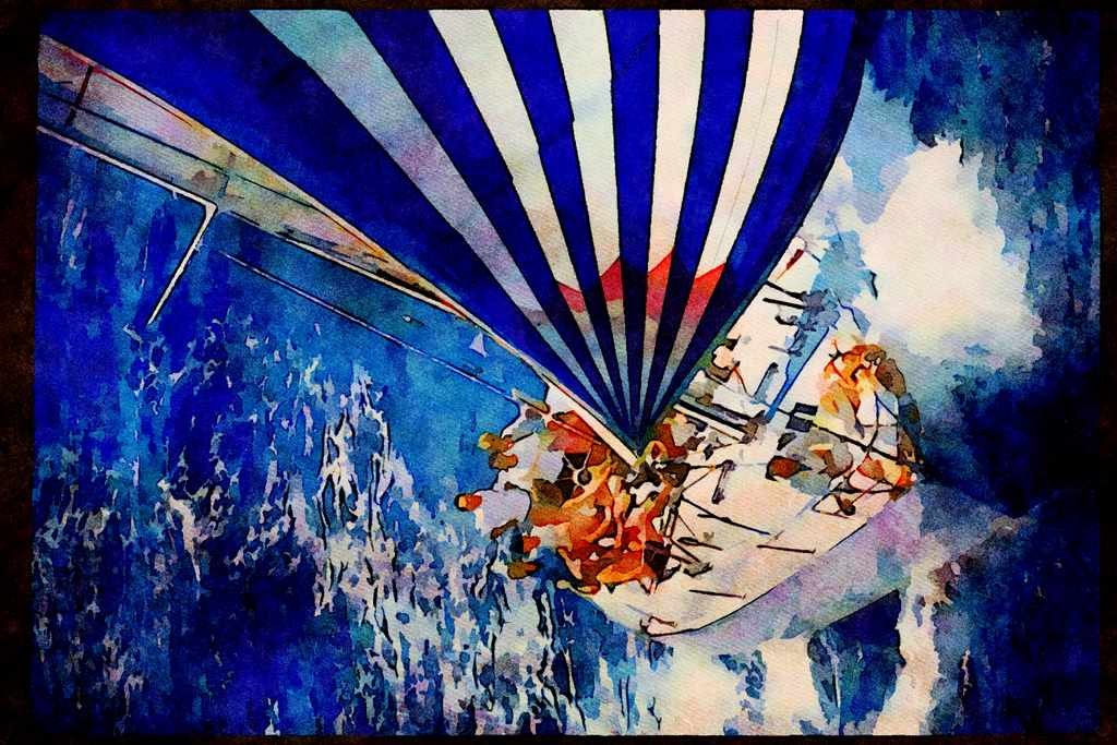 Sailing Sail 338045 Full Speed Ahead A4 Limited Edition Watercolour Print