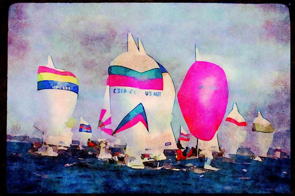 Sailing Sail 338046 Think Pink A4 Limited Edition Watercolour Print