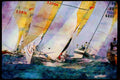 Sailing Sail 338059 Coming Down The Home Stretch A4 Limited Edition Watercolour Print
