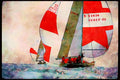 Sailing Sail 338063 Seeing Red A4 Limited Edition Watercolour Print