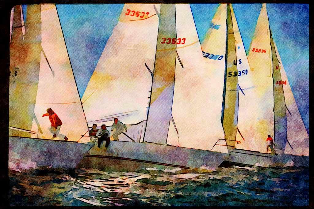Sailing Sail 338065 On Your Mark, Get Set, Go A4 Limited Edition Watercolour Print