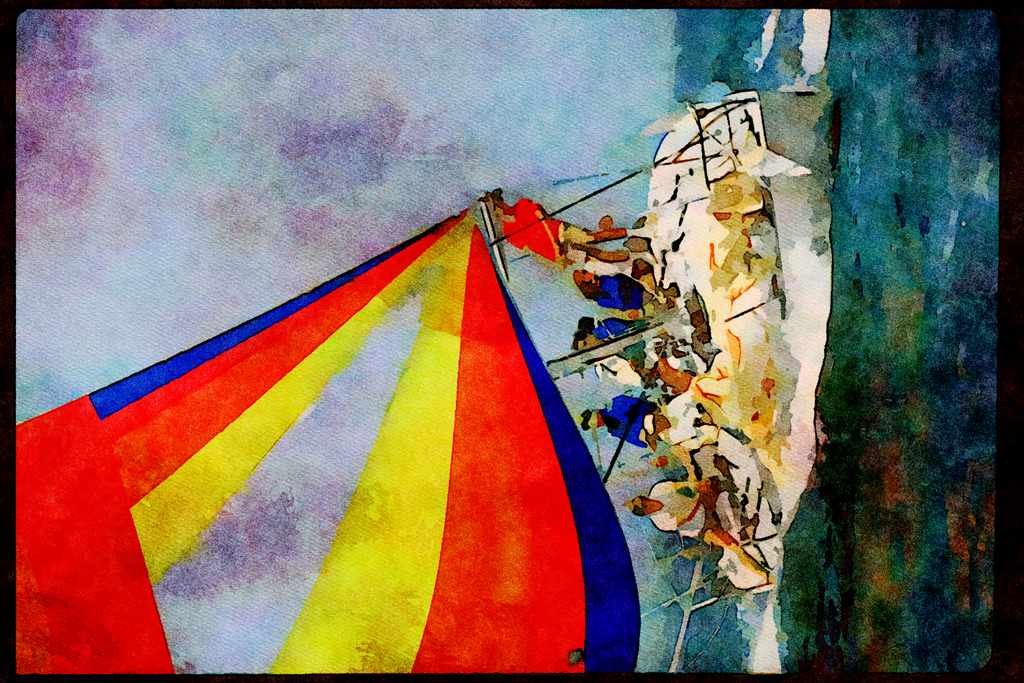 Sailing Sail 338070 Powered Up A4 Limited Edition Watercolour Print