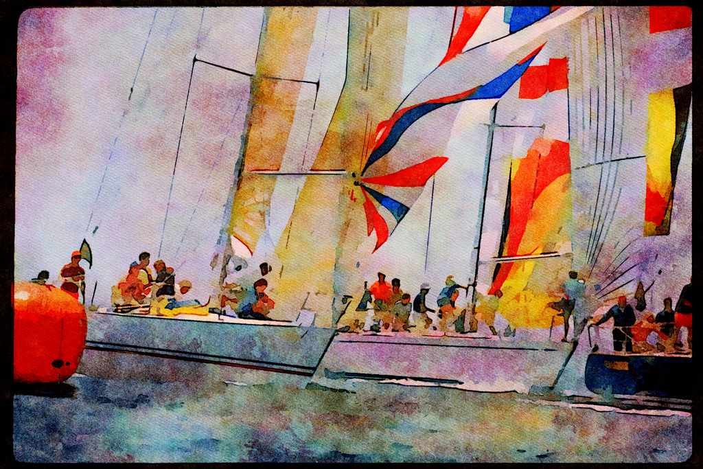 Sailing Sail 338072 Perfect Timing A4 Limited Edition Watercolour Print