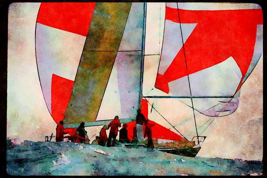Sailing Sail 338076 Tango In Tampa A4 Limited Edition Watercolour Print