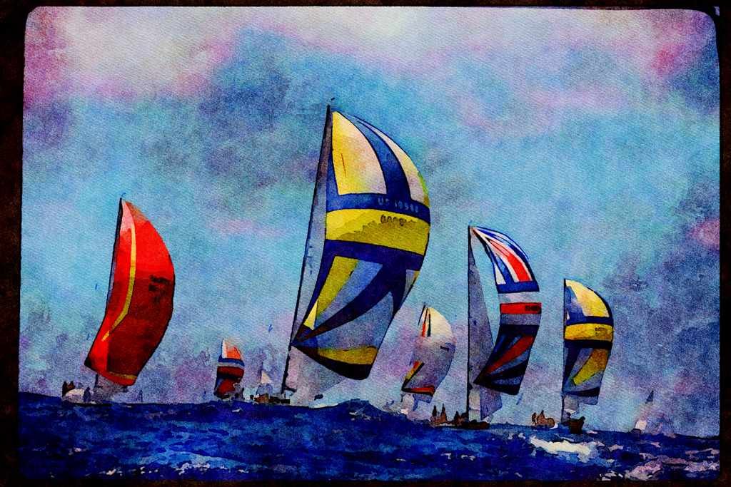 Sailing Sail 338085 Fair Winds, Following Seas A4 Limited Edition Watercolour Print
