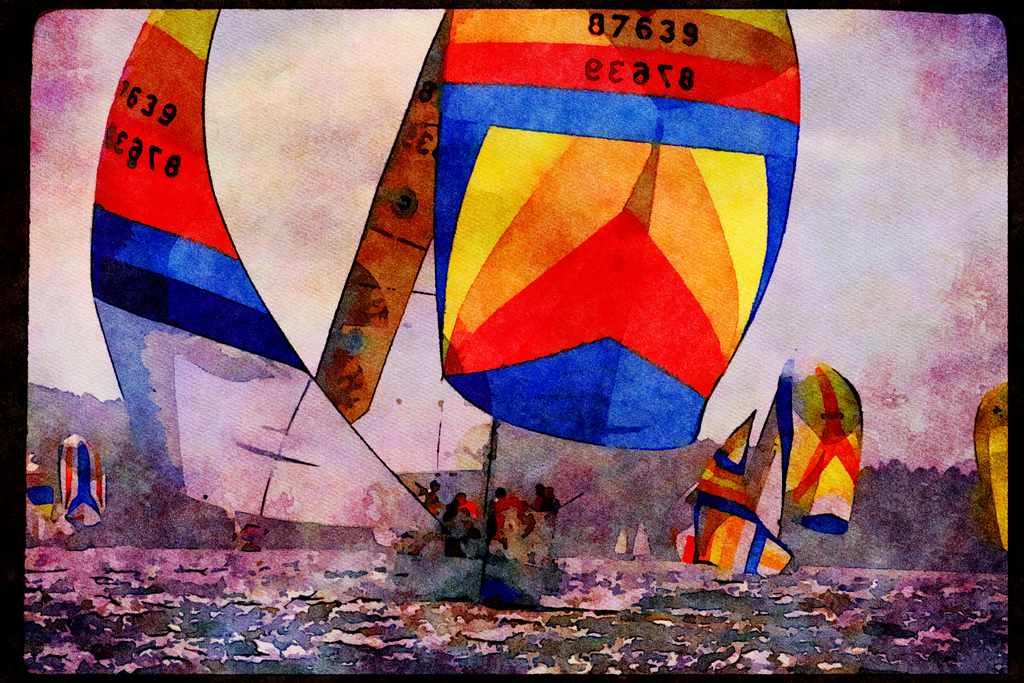 Sailing Sail 338086 Dazzling Downwind A4 Limited Edition Watercolour Print