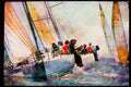 Sailing Sail 338097 First To Finish A4 Limited Edition Watercolour Print