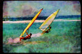 Sailing Sail Sailboarding 339013 Launching Through The Shallows A4 Limited Edition Watercolour Print
