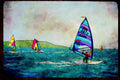 Sailing Sail Sailboarding 339014 Regatta In The Caribbean A4 Limited Edition Watercolour Print