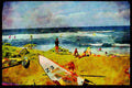 Sailing Sail Sailboarding 339024 Beach Overview, Maui, Hawaii A4 Limited Edition Watercolour Print