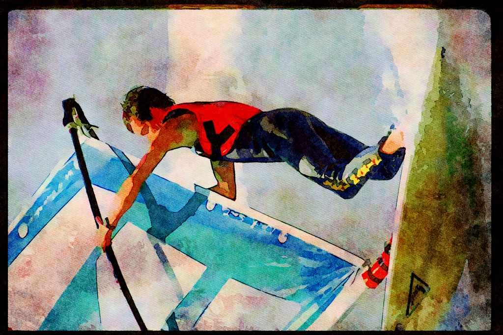 Sailing Sail Sailboarding 339047 Jibing Inside The Surf, Baja, Mexico A4 Limited Edition Watercolour Print