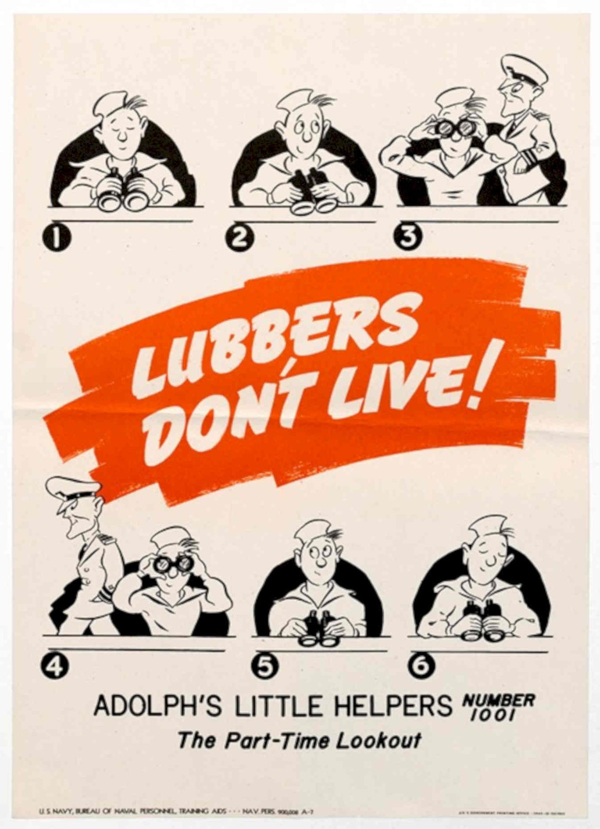 Sailors Binoculars Watch American World War II Advert Poster