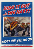 Sailors Gun Navy American World War II Advert Poster