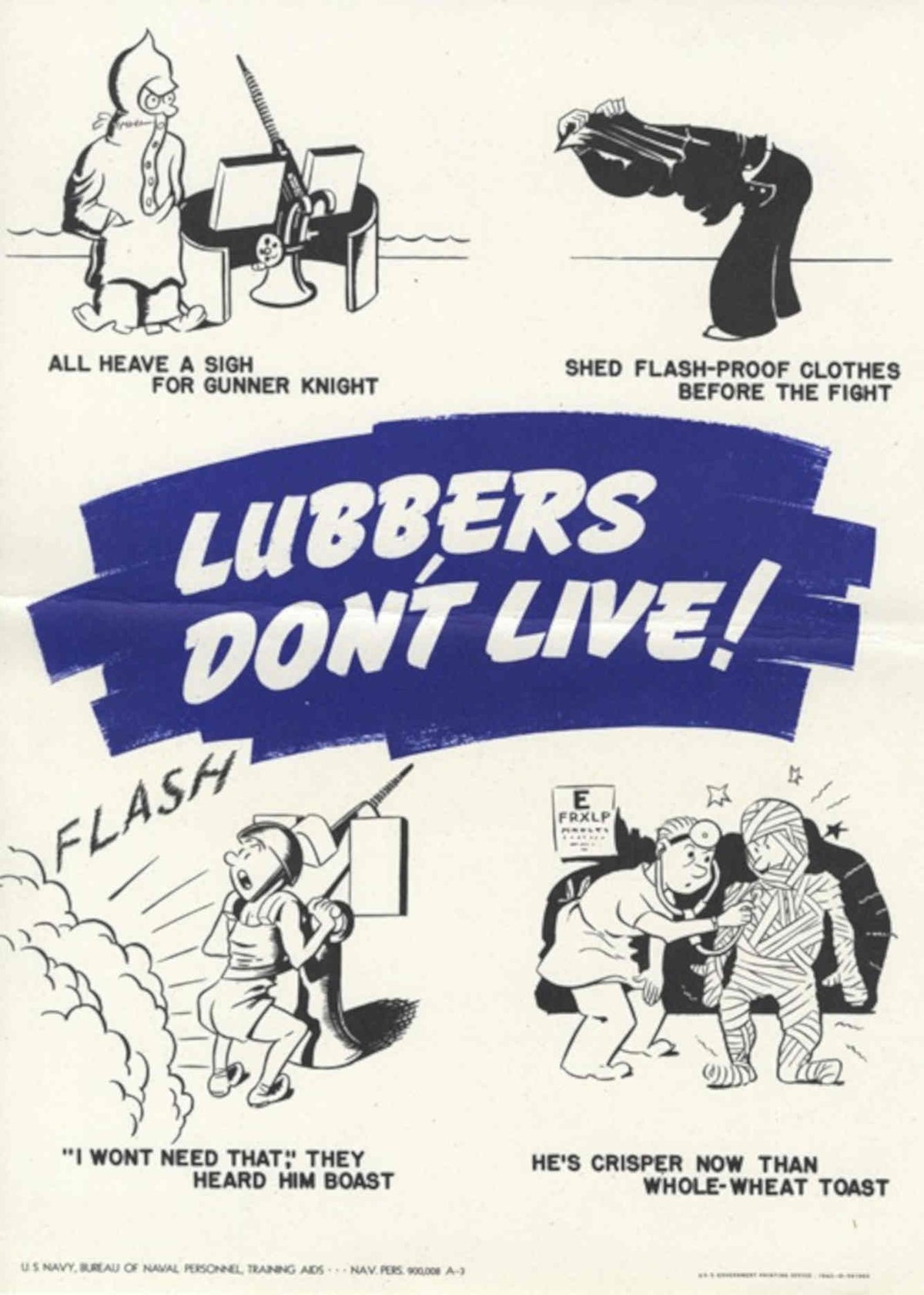 Sailors Toast Lubbers American World War II Advert Poster
