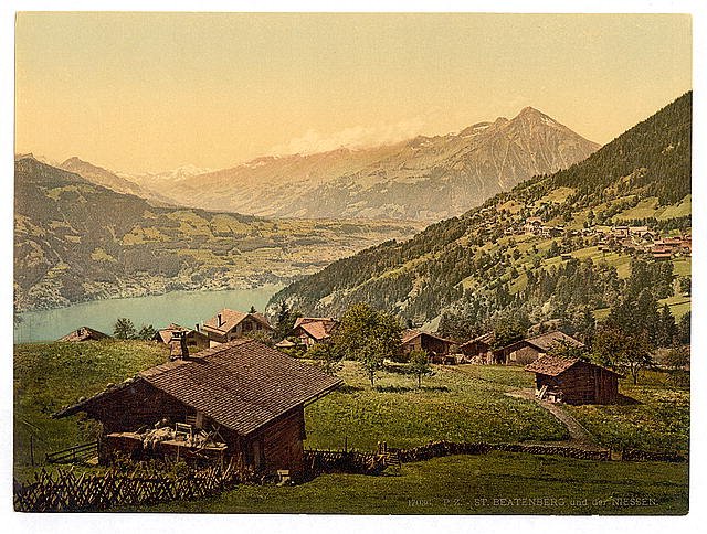Saint Beatenberg and the Niesen Bernese Oberland Vintage A4 Photo Print