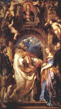 Saint Gregory With Saints Domitilla Maurus And Papianus A4 Photo Print