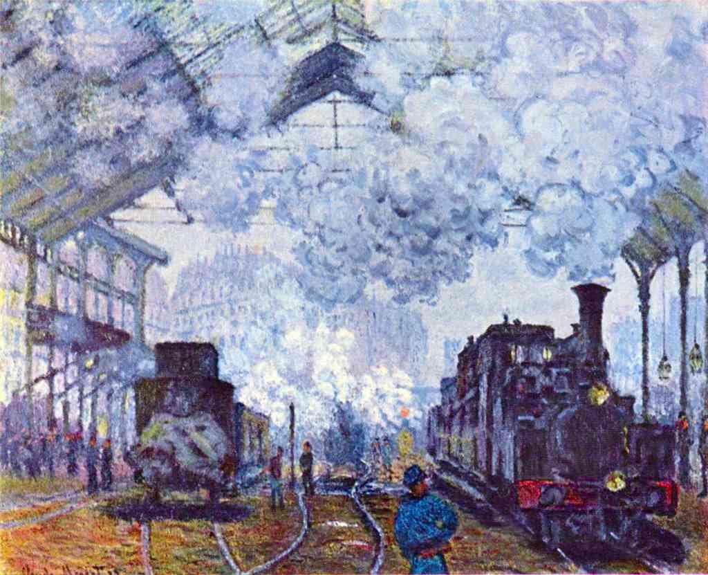 Saint Lazare Station In Paris Arrival Of A Train Monet A4 Photo Print