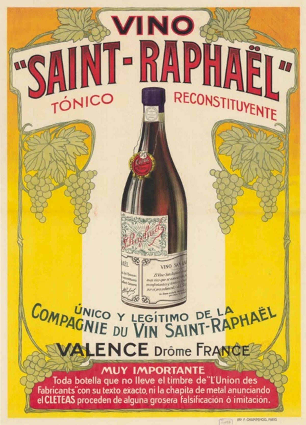 Saint Raphael Tonic Vintage Retro Advert Poster