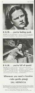 Sal Hepatica Woman 1950s Vintage Retro Advert Poster