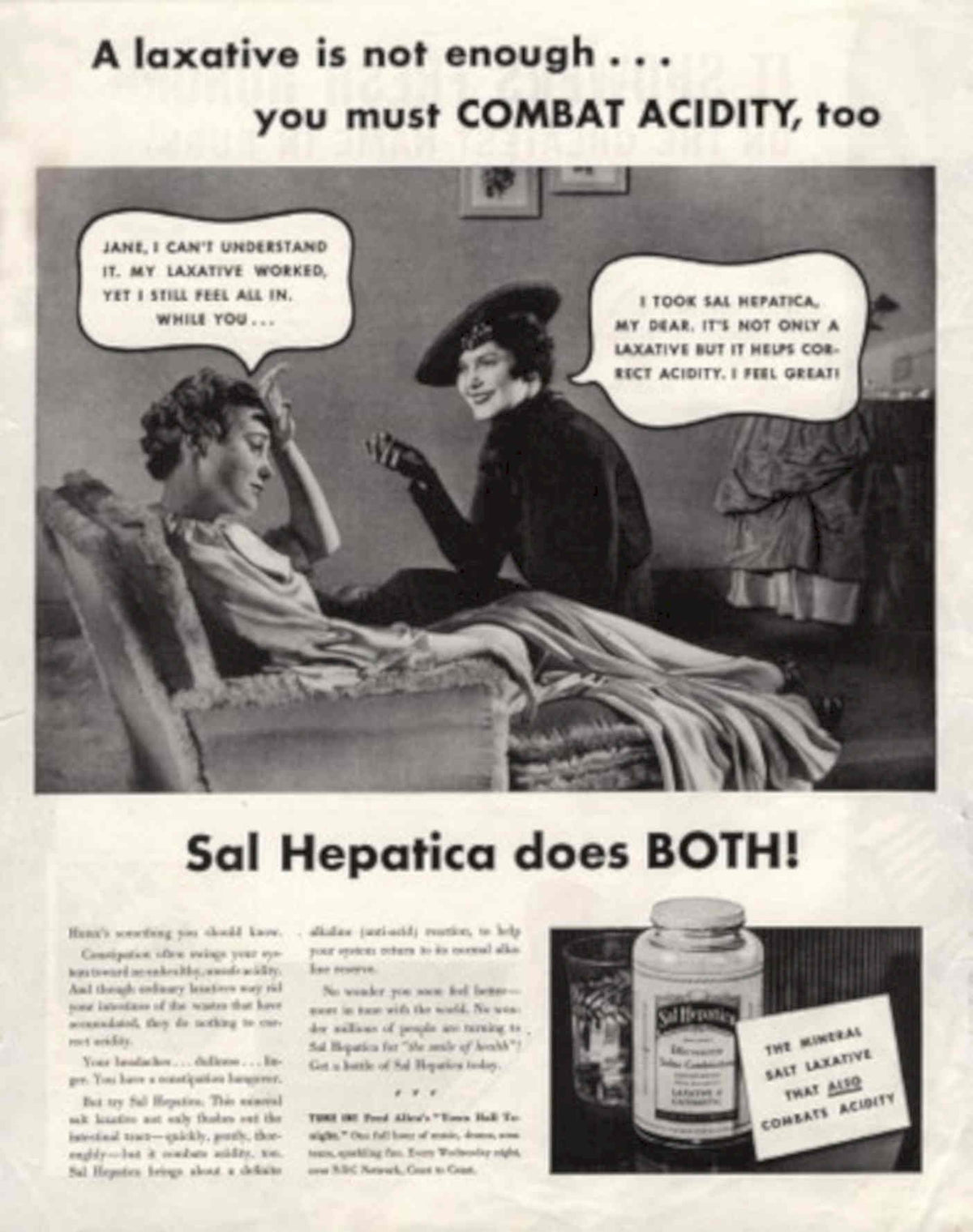 Sal Hepatica Women 1930s Vintage Retro Advert Poster
