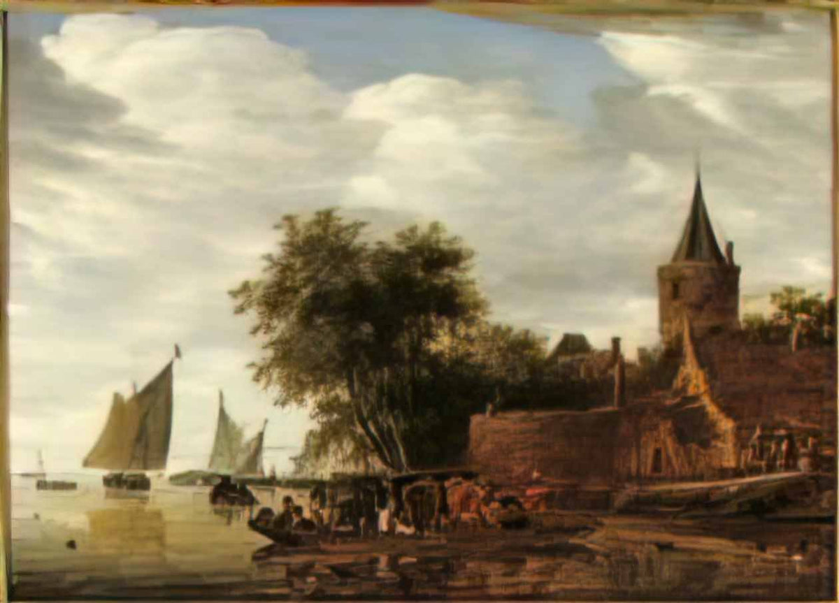 Salomon Ruysdael salomon jacobsz van ruysdael river view with ferry a Art A4 Photo Print