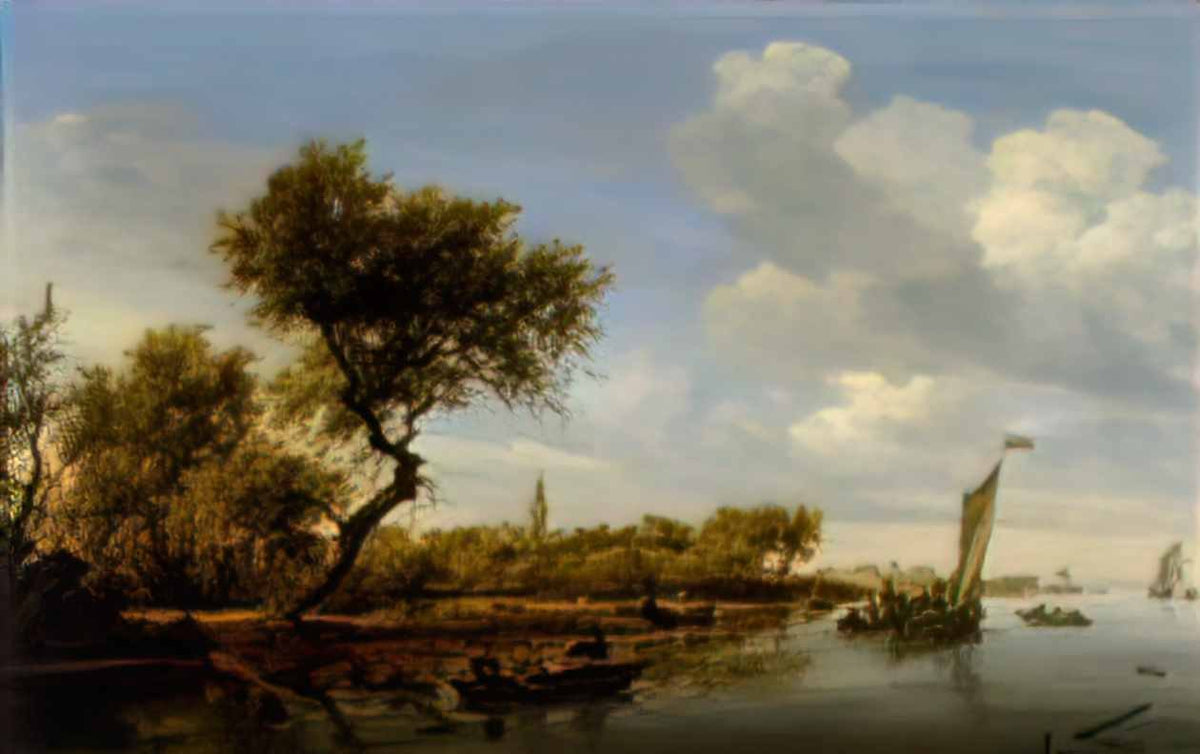 Salomon Ruysdael salomon van ruysdael river landscape with a church i Art A4 Photo Print