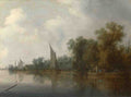 Salomon van Ruysdael A River with Fishermen drawing a Net A4 Photo Print