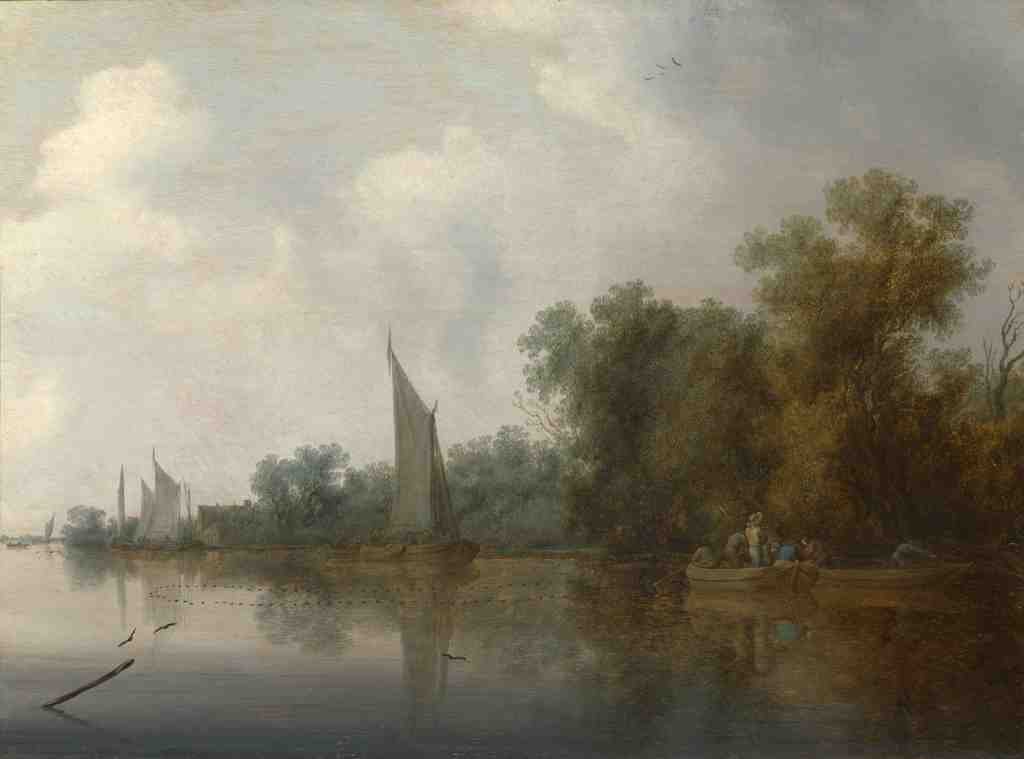 Salomon van Ruysdael A River with Fishermen drawing a Net A4 Photo Print