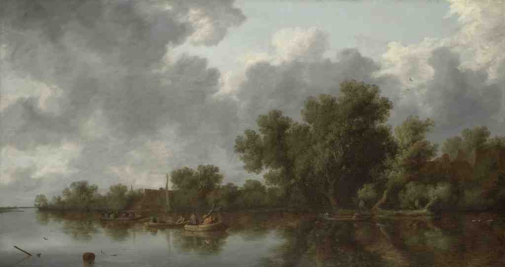 Salomon van Ruysdael River Scene A4 Photo Print