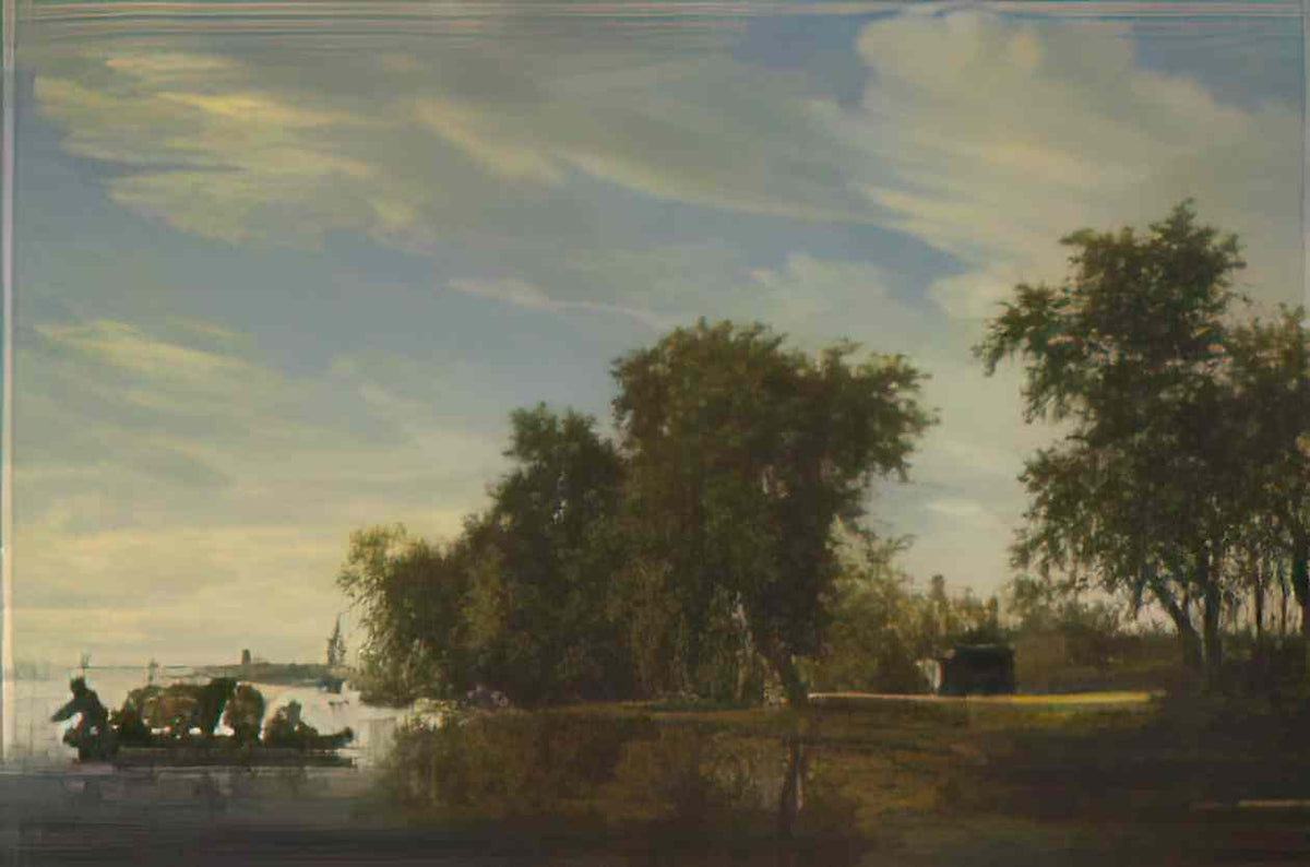 Salomon van Ruysdael a river landscape with a ferry boat oil on oak b Art A4 Photo Print