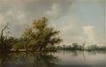Salomon van Ruysdael riverbank with old trees by salomon van ruysdael Art A4 Photo Print