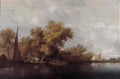 Salomon van Ruysdael s j van ruysdael rivierlandschap met veerboot nk Art A4 Photo Print
